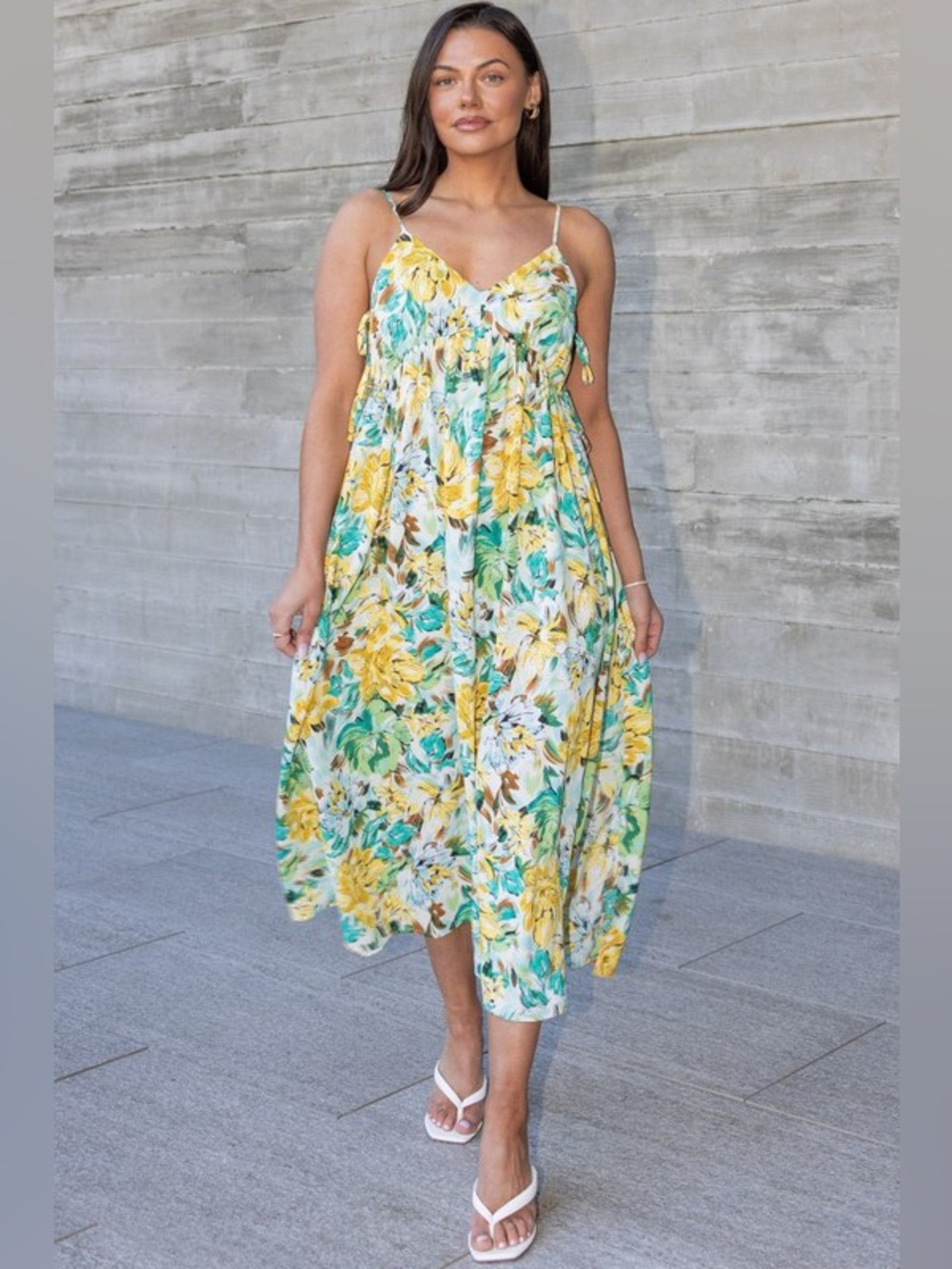 Coastal Floral Midi Dress